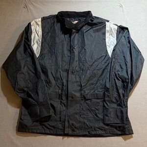 Harley Davidson Motorcycles Rain Reflective Jacket Black Silver‎ Large